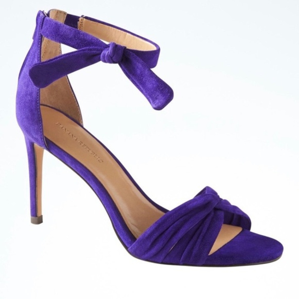 Purple suede sandals